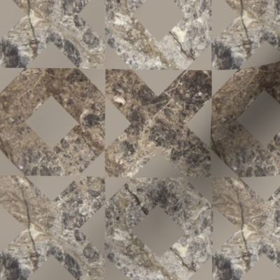 Taupe Marble X and O Pattern