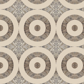 Beige Circles on Taupe Marble