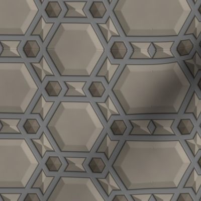 Taupe Hexagonal Geometric