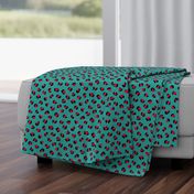 Trendy leopard print animal skin fur modern Scandinavian style raw brush  abstract Christmas teal red