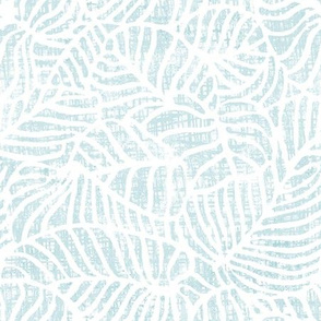 light blue leaf etched flora 