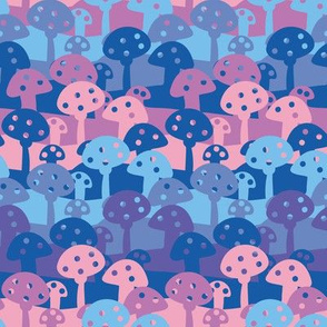 toadstools in pink and blue by rysunki_malunki