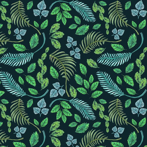 seamless_leaves_dark green_150dpi