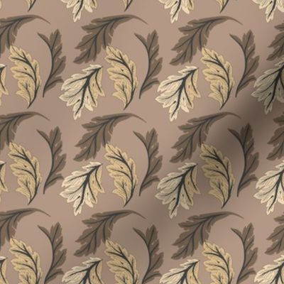 Taupe Leaves Pattern