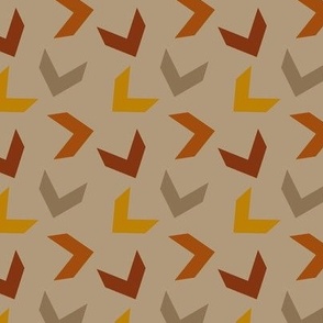 random arrows, burnt orange, mustard on tan