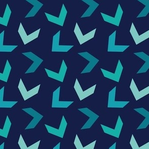 random arrows, turquoise on navy blue