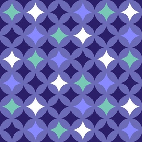 Very Peri retro atomic starburst circles green MCM Wallpaper