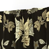 Dark Neutral Floral Pattern (large scale)