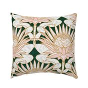 Rose King Protea Art Deco (forest green) 18”