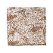 Tan Brown Russet Floral Retreat by Angel Gerardo - Jumbo Scale