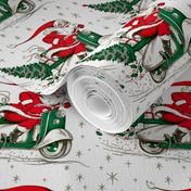 merry Christmas xmas Santa Claus snowflakes silver mistletoe  scooter vespa inspired motorcycles gifts presents trees vintage retro kitsch cute white green 