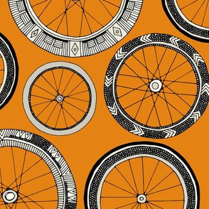 bike wheels orange