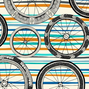 bike wheels blue orange