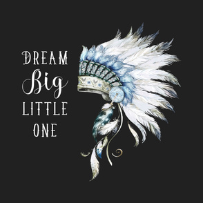 56"x72" Dream Big Little One Chief Charcoal Back