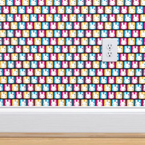 Wallpaper Kawaii Bunny Squares Disco