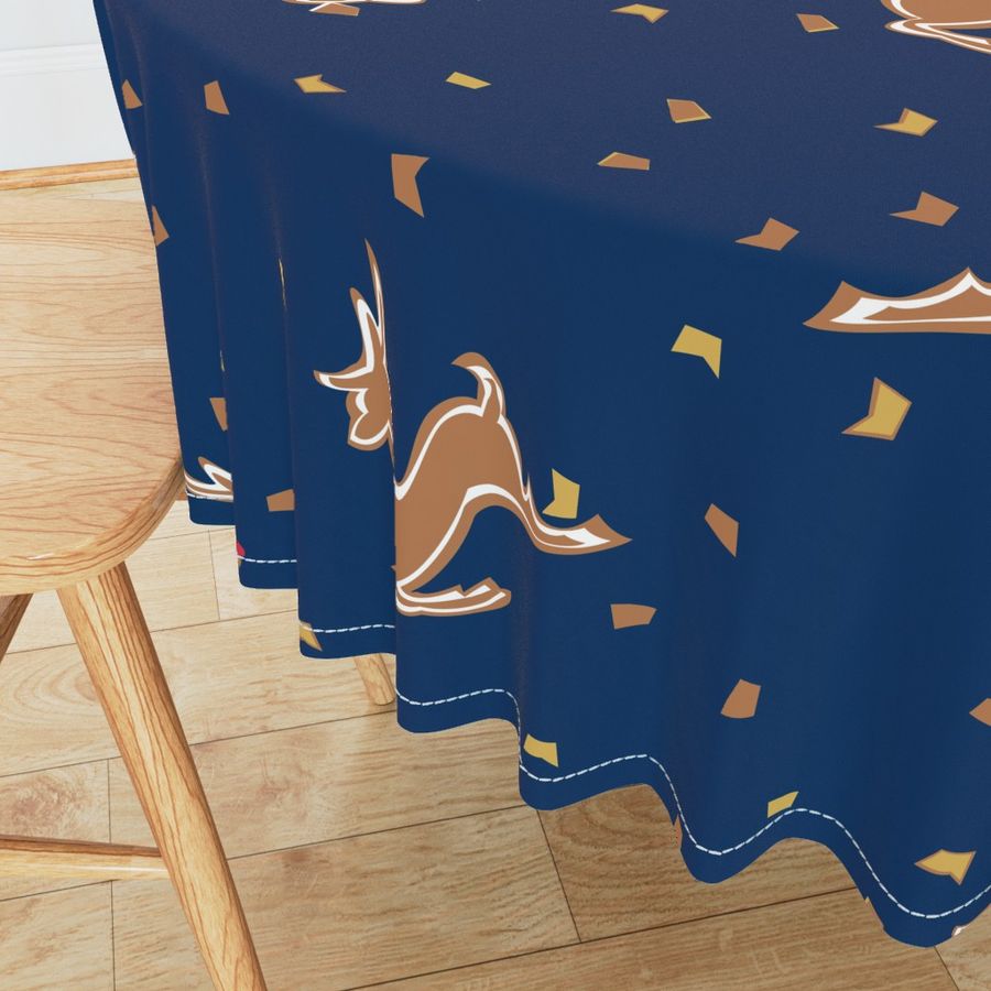 Deers Prancing on navy