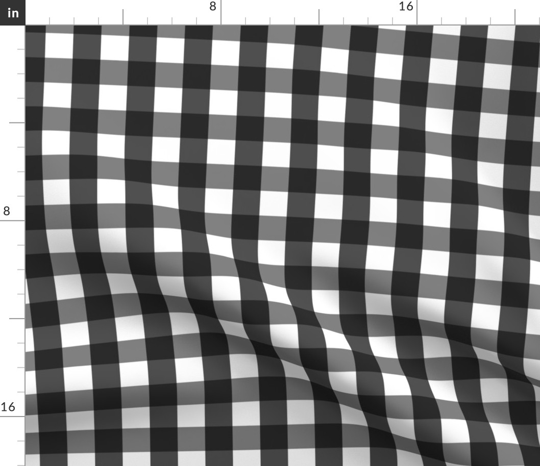 gingham 1in black and white