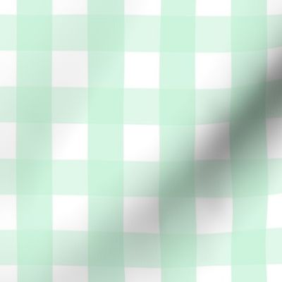 gingham 1in ice mint green