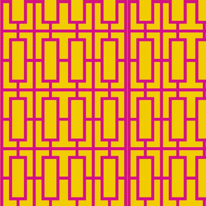 rectangular Maze-fuchsia, yellow gold,white-ch-ch