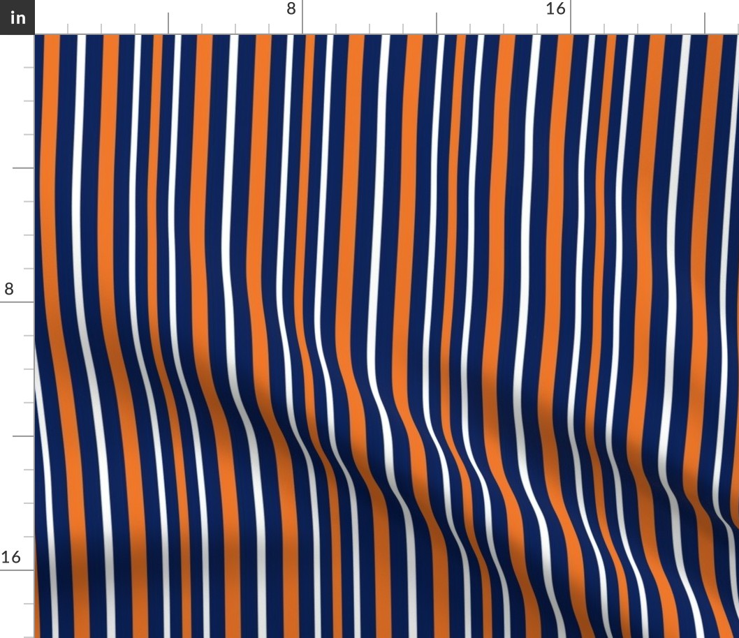 Stripes Vertical in Blue Orange White