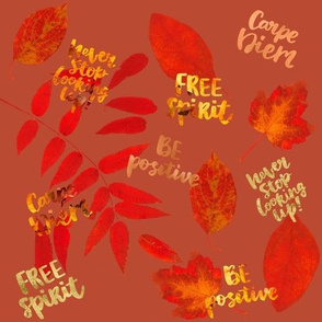 Red Autumn Leaves and Golden Phrases