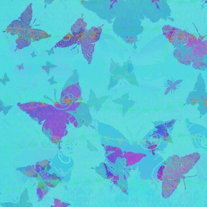 Bright Turquoise Purple Moths