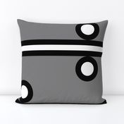 Jumbo White Circles and Stripes on Medium Gray