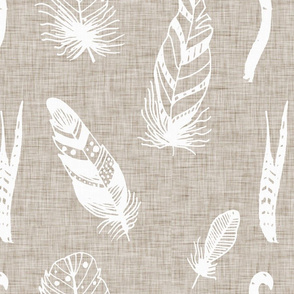 Modern Farm House Feathers Beige