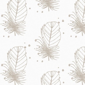 Modern Farm House Feather Neutral White