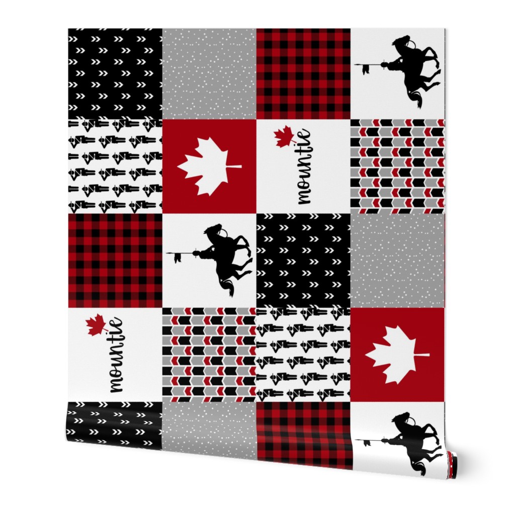 4.5 inch RCMP//Mountie - Wholecloth Cheater Quilt - Rotated