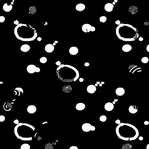 Bold Black Background with White Circles