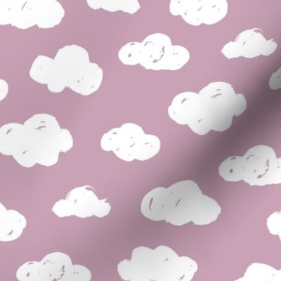 Soft clouds dreams and sleepy wonderland sky pattern mauve lilac