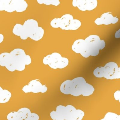 Soft clouds dreams and sleepy wonderland sky pattern winter autumn ochre yellow