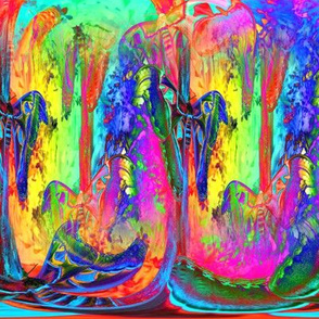 medium magical abstraction moths rainbow forest 5 psychedelic multicolor PSMGE