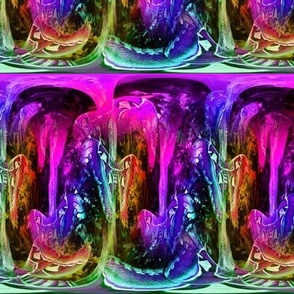 small magical abstraction moths rainbow forest 6 fuchsia pink purple paysmage