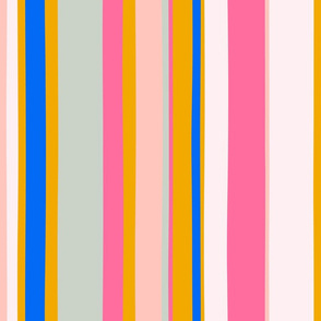 Modern handpainted deckchair stripe Bright 2 by Pippa Shaw