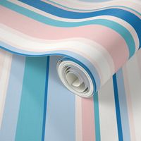 Modern handpainted deckchair stripe in blue 1 by Pippa Shaw