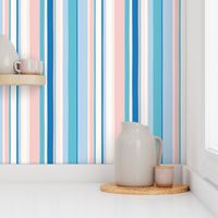 Modern handpainted deckchair stripe in blue 1 by Pippa Shaw