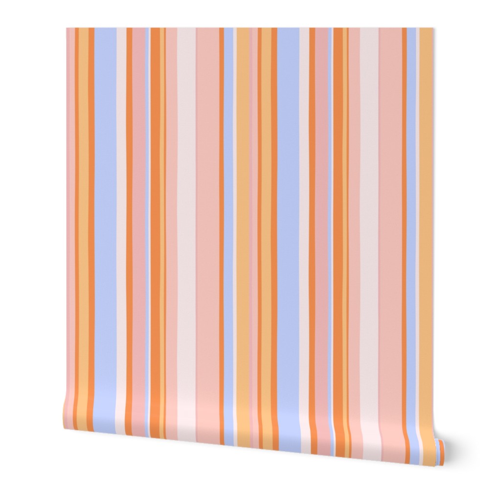 Modern handpainted deckchair stripe in orange 2 by Pippa Shaw