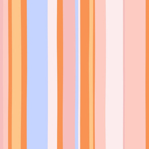 Modern handpainted deckchair stripe in orange 2 by Pippa Shaw