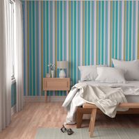 Modern handpainted deckchair stripe in turquoise 2 by Pippa Shaw