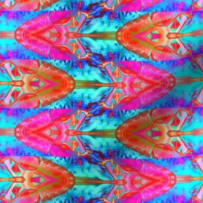 ABSTRACT PATTERN 15 butterflies arrows turquoise  pink orange summer psychedelic PSMGE