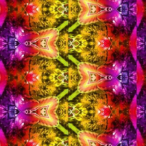 ABSTRACT PATTERN BUTTERFLY FAIRY pink orange yellowpaysmage