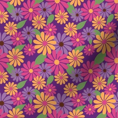 Bright Floral Purple // Bold Colorful Flowers // 8x8