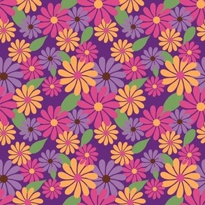 Bright Floral Purple // Bold Colorful Flowers // 8x8