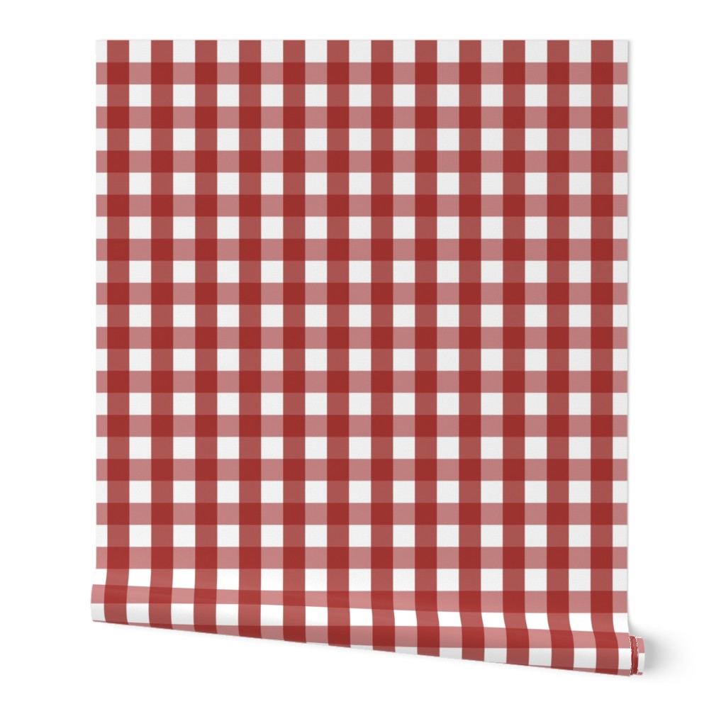 gingham 1in dark red