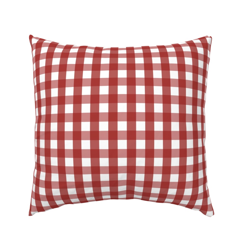 gingham 1in dark red