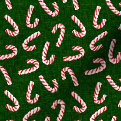 candy canes on dark green - LAD19