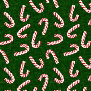 candy canes on dark green - LAD19