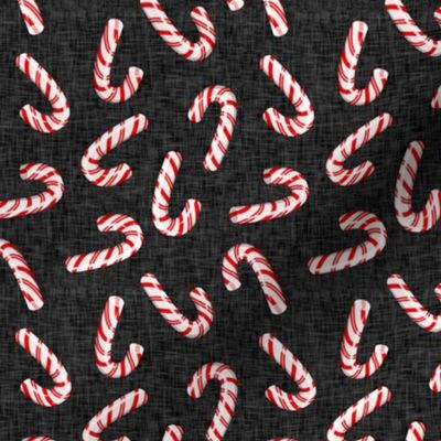 candy canes on dark grey - LAD19